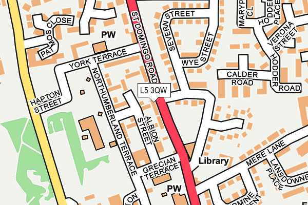 L5 3QW map - OS OpenMap – Local (Ordnance Survey) L5 3QW map - OS OpenMap – Local (Ordnance Survey)