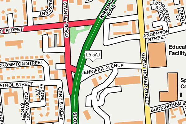 L5 5AJ map - OS OpenMap – Local (Ordnance Survey) L5 5AJ map - OS OpenMap – Local (Ordnance Survey)