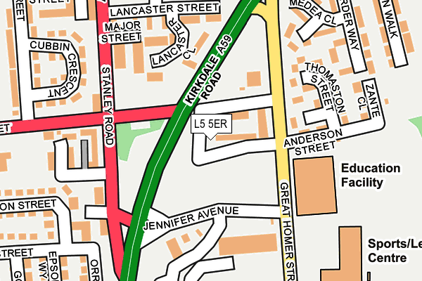 L5 5ER map - OS OpenMap – Local (Ordnance Survey) L5 5ER map - OS OpenMap – Local (Ordnance Survey)