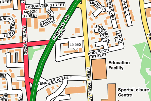 L5 5ES map - OS OpenMap – Local (Ordnance Survey) L5 5ES map - OS OpenMap – Local (Ordnance Survey)