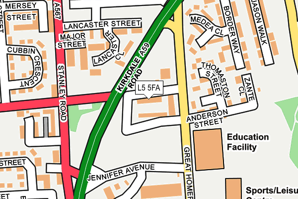 L5 5FA map - OS OpenMap – Local (Ordnance Survey) L5 5FA map - OS OpenMap – Local (Ordnance Survey)