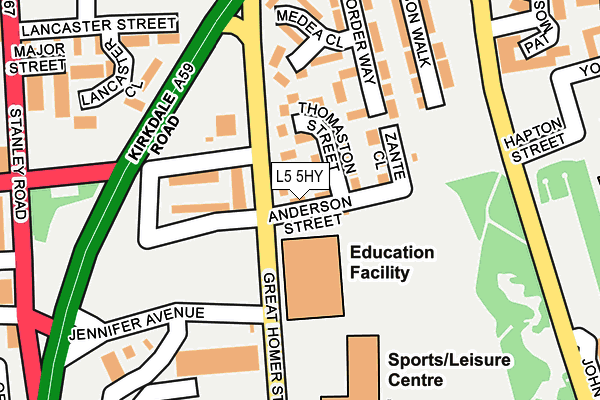 L5 5HY map - OS OpenMap – Local (Ordnance Survey) L5 5HY map - OS OpenMap – Local (Ordnance Survey)