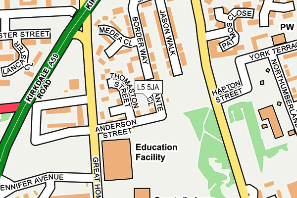 L5 5JA map - OS OpenMap – Local (Ordnance Survey) L5 5JA map - OS OpenMap – Local (Ordnance Survey)