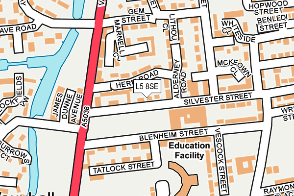 L5 8SE map - OS OpenMap – Local (Ordnance Survey) L5 8SE map - OS OpenMap – Local (Ordnance Survey)