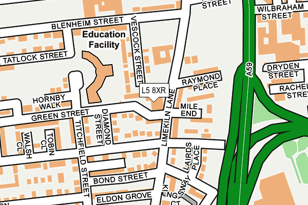L5 8XR map - OS OpenMap – Local (Ordnance Survey) L5 8XR map - OS OpenMap – Local (Ordnance Survey)