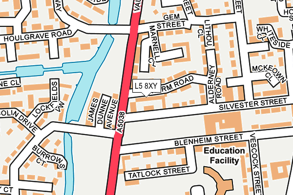 L5 8XY map - OS OpenMap – Local (Ordnance Survey) L5 8XY map - OS OpenMap – Local (Ordnance Survey)