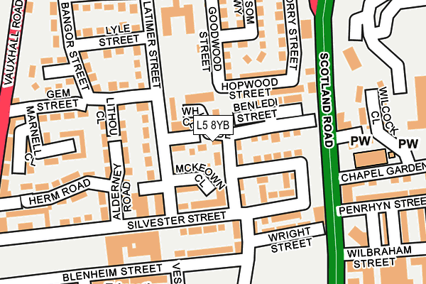 L5 8YB map - OS OpenMap – Local (Ordnance Survey) L5 8YB map - OS OpenMap – Local (Ordnance Survey)
