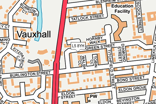 L5 8YH map - OS OpenMap – Local (Ordnance Survey) L5 8YH map - OS OpenMap – Local (Ordnance Survey)