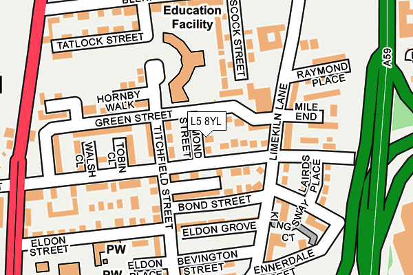 L5 8YL map - OS OpenMap – Local (Ordnance Survey) L5 8YL map - OS OpenMap – Local (Ordnance Survey)