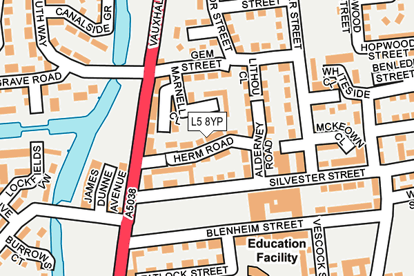 L5 8YP map - OS OpenMap – Local (Ordnance Survey) L5 8YP map - OS OpenMap – Local (Ordnance Survey)