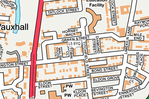 L5 8YQ map - OS OpenMap – Local (Ordnance Survey) L5 8YQ map - OS OpenMap – Local (Ordnance Survey)