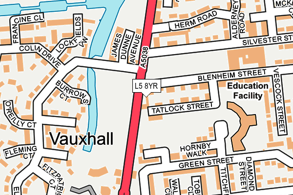 L5 8YR map - OS OpenMap – Local (Ordnance Survey) L5 8YR map - OS OpenMap – Local (Ordnance Survey)