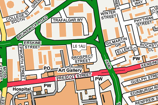 L6 1AU map - OS OpenMap – Local (Ordnance Survey)