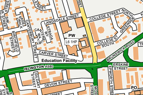 L6 1HP map - OS OpenMap – Local (Ordnance Survey)