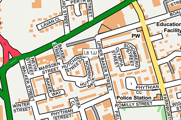L6 1JJ map - OS OpenMap – Local (Ordnance Survey)