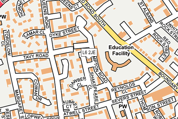 L6 2JE map - OS OpenMap – Local (Ordnance Survey) L6 2JE map - OS OpenMap – Local (Ordnance Survey)
