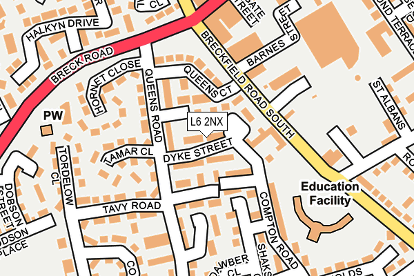 L6 2NX map - OS OpenMap – Local (Ordnance Survey) L6 2NX map - OS OpenMap – Local (Ordnance Survey)