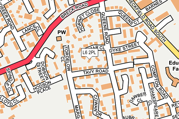L6 2PL map - OS OpenMap – Local (Ordnance Survey) L6 2PL map - OS OpenMap – Local (Ordnance Survey)