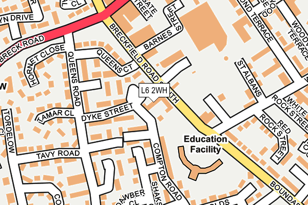 L6 2WH map - OS OpenMap – Local (Ordnance Survey) L6 2WH map - OS OpenMap – Local (Ordnance Survey)