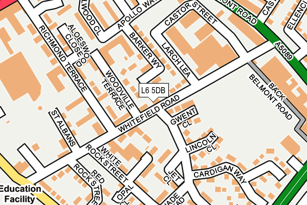 L6 5DB map - OS OpenMap – Local (Ordnance Survey) L6 5DB map - OS OpenMap – Local (Ordnance Survey)