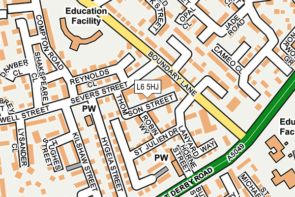 L6 5HJ map - OS OpenMap – Local (Ordnance Survey)
