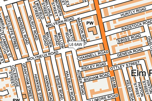 L6 6AW map - OS OpenMap – Local (Ordnance Survey) L6 6AW map - OS OpenMap – Local (Ordnance Survey)