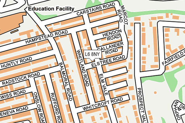 L6 8NY map - OS OpenMap – Local (Ordnance Survey) L6 8NY map - OS OpenMap – Local (Ordnance Survey)
