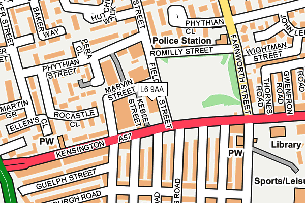 L6 9AA map - OS OpenMap – Local (Ordnance Survey) L6 9AA map - OS OpenMap – Local (Ordnance Survey)