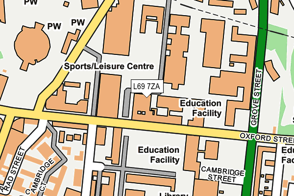 L69 7ZA map - OS OpenMap – Local (Ordnance Survey)