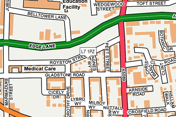L7 1PZ map - OS OpenMap – Local (Ordnance Survey) L7 1PZ map - OS OpenMap – Local (Ordnance Survey)