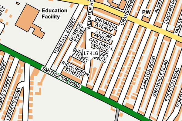 L7 4LG map - OS OpenMap – Local (Ordnance Survey) L7 4LG map - OS OpenMap – Local (Ordnance Survey)