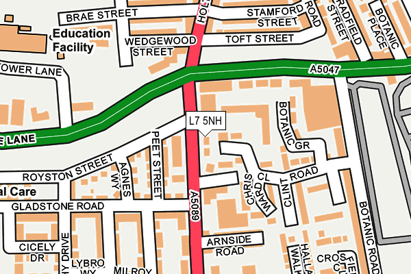 L7 5NH map - OS OpenMap – Local (Ordnance Survey) L7 5NH map - OS OpenMap – Local (Ordnance Survey)