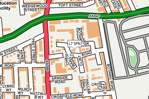 L7 5PN map - OS OpenMap – Local (Ordnance Survey) L7 5PN map - OS OpenMap – Local (Ordnance Survey)