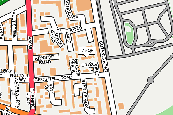 L7 5QF map - OS OpenMap – Local (Ordnance Survey) L7 5QF map - OS OpenMap – Local (Ordnance Survey)