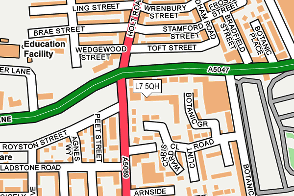 L7 5QH map - OS OpenMap – Local (Ordnance Survey) L7 5QH map - OS OpenMap – Local (Ordnance Survey)