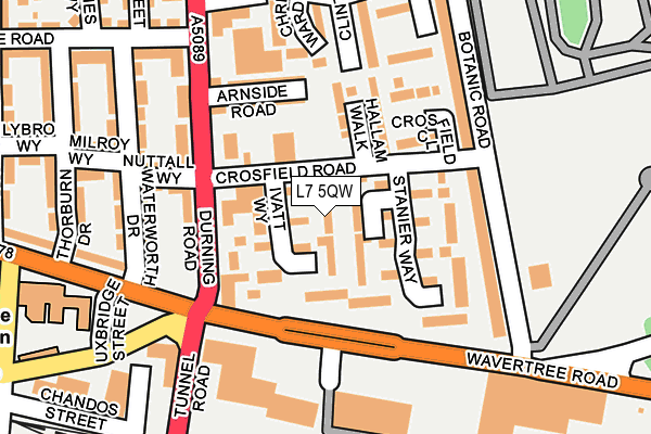 L7 5QW map - OS OpenMap – Local (Ordnance Survey) L7 5QW map - OS OpenMap – Local (Ordnance Survey)