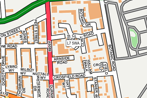 L7 5WA map - OS OpenMap – Local (Ordnance Survey) L7 5WA map - OS OpenMap – Local (Ordnance Survey)