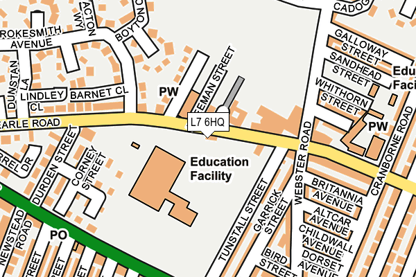 L7 6HQ map - OS OpenMap – Local (Ordnance Survey) L7 6HQ map - OS OpenMap – Local (Ordnance Survey)