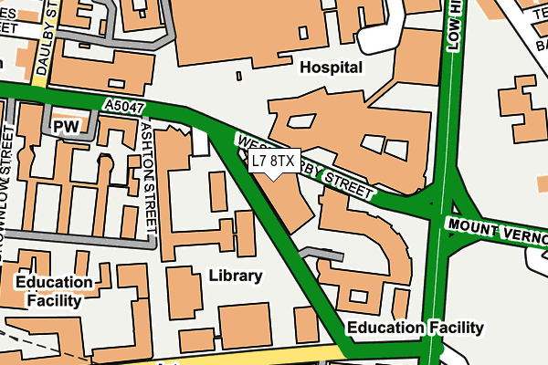 L7 8TX map - OS OpenMap – Local (Ordnance Survey) L7 8TX map - OS OpenMap – Local (Ordnance Survey)