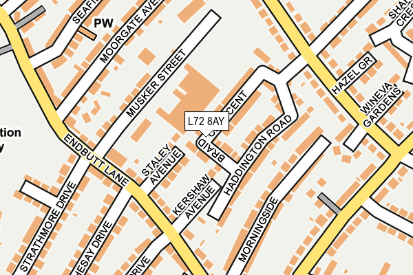 L72 8AY map - OS OpenMap – Local (Ordnance Survey) L72 8AY map - OS OpenMap – Local (Ordnance Survey)