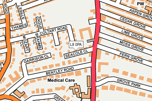L8 0PA map - OS OpenMap – Local (Ordnance Survey) L8 0PA map - OS OpenMap – Local (Ordnance Survey)