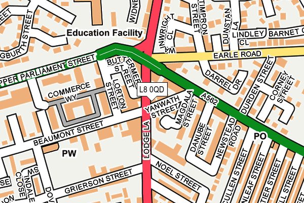 L8 0QD map - OS OpenMap – Local (Ordnance Survey) L8 0QD map - OS OpenMap – Local (Ordnance Survey)