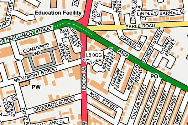 L8 0QG map - OS OpenMap – Local (Ordnance Survey) L8 0QG map - OS OpenMap – Local (Ordnance Survey)