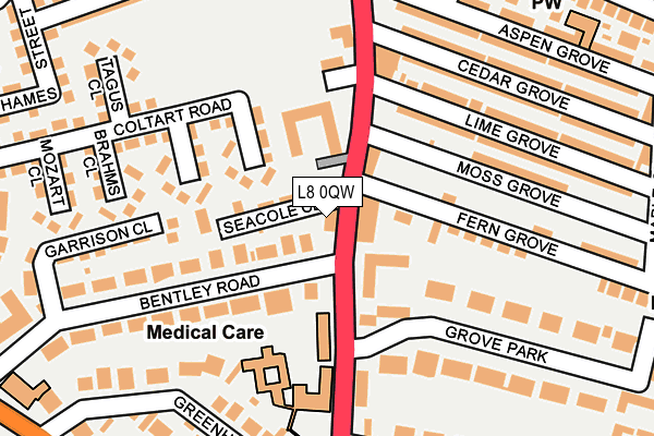 L8 0QW map - OS OpenMap – Local (Ordnance Survey) L8 0QW map - OS OpenMap – Local (Ordnance Survey)