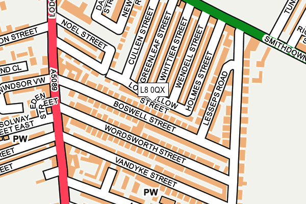 L8 0QX map - OS OpenMap – Local (Ordnance Survey)