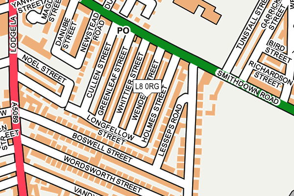L8 0RG map - OS OpenMap – Local (Ordnance Survey) L8 0RG map - OS OpenMap – Local (Ordnance Survey)