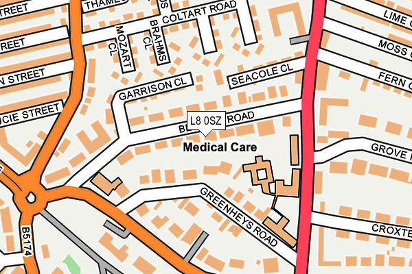 L8 0SZ map - OS OpenMap – Local (Ordnance Survey) L8 0SZ map - OS OpenMap – Local (Ordnance Survey)