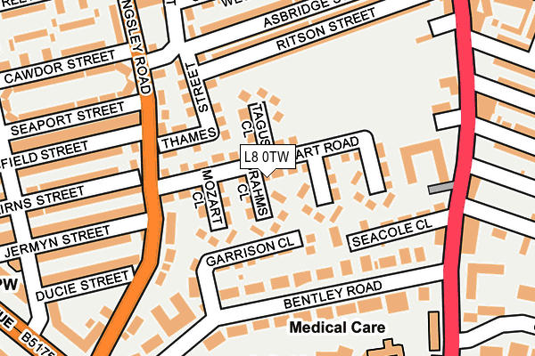 L8 0TW map - OS OpenMap – Local (Ordnance Survey) L8 0TW map - OS OpenMap – Local (Ordnance Survey)