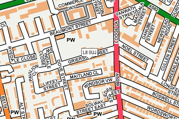 L8 0UJ map - OS OpenMap – Local (Ordnance Survey) L8 0UJ map - OS OpenMap – Local (Ordnance Survey)