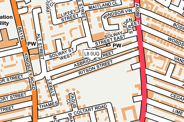 L8 0UQ map - OS OpenMap – Local (Ordnance Survey) L8 0UQ map - OS OpenMap – Local (Ordnance Survey)